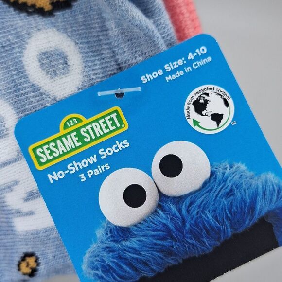 Cookie monster Elmo Oscar the grouch no-show socks - Picture 2 of 5